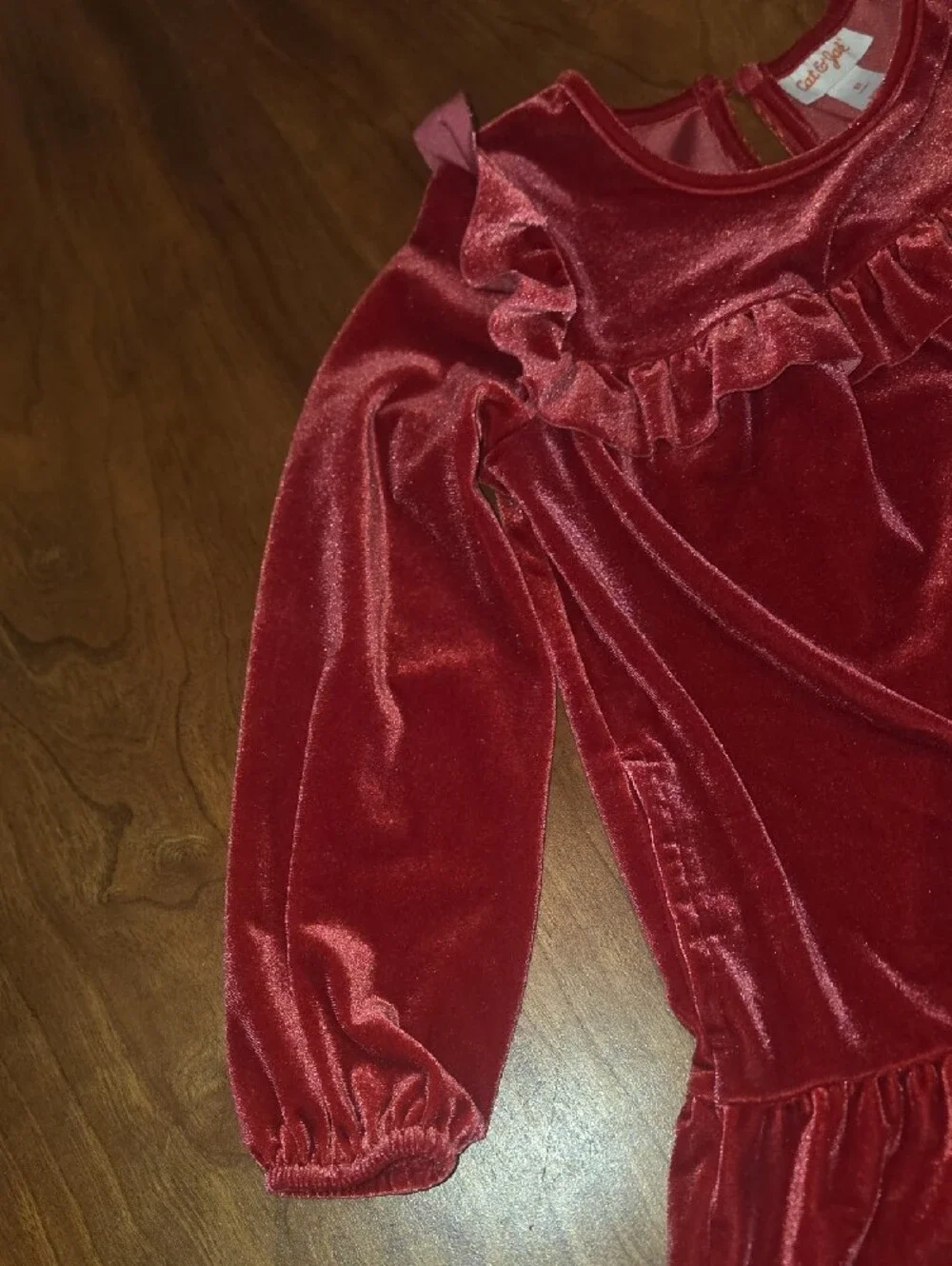 NWOT Cat & Jack Girls Velvet Dress in Red